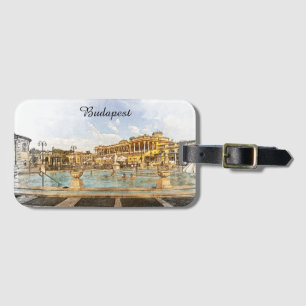 Vintage Budapest Hungary Panorama View Bagagebricka
