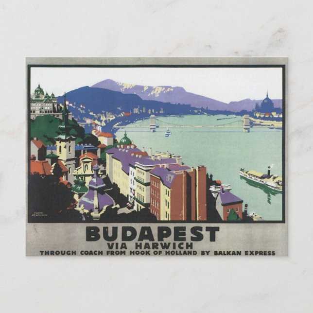 Vintage Budapest Hungary Vykort (Framsida)
