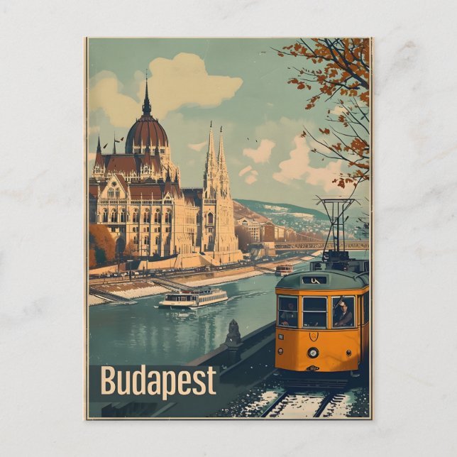 Vintage Budapest Vykort (Framsida)