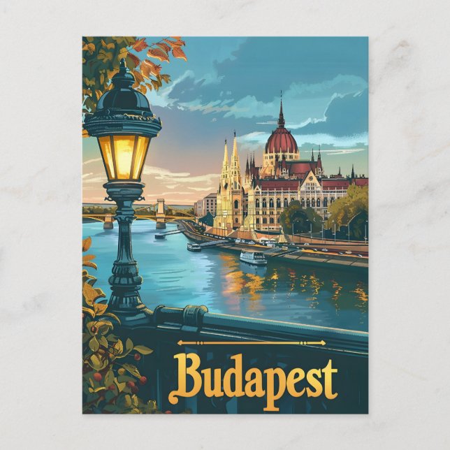 Vintage Budapest Vykort (Framsida)