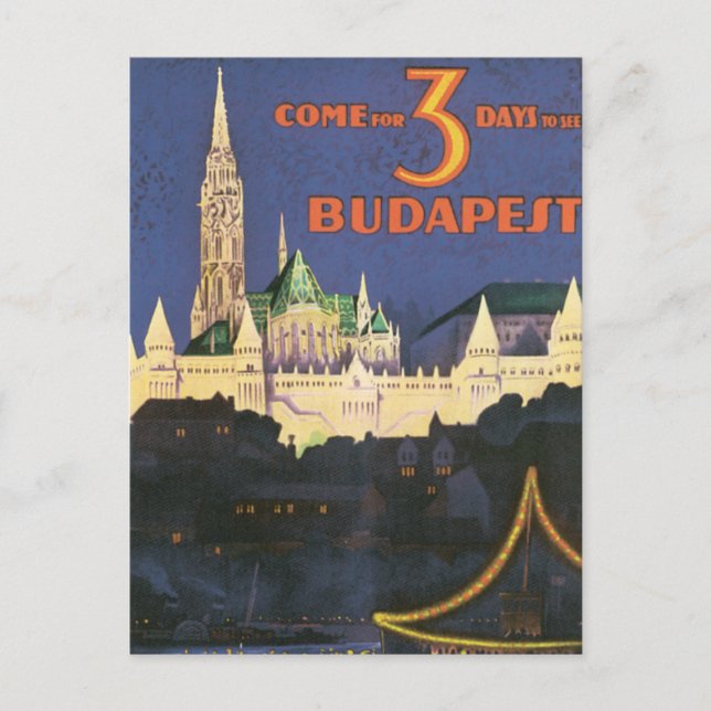 Vintage Budapest Vykort (Framsida)
