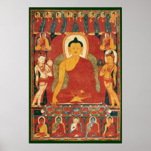 Vintage Buddha-målning Poster