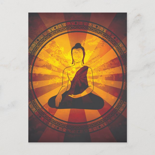 Vintage Buddha-utskrift Vykort (Framsida)