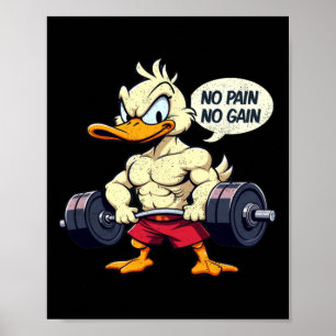Vintage Buff Anka No Pain No Gain Gym Workout Cart Poster