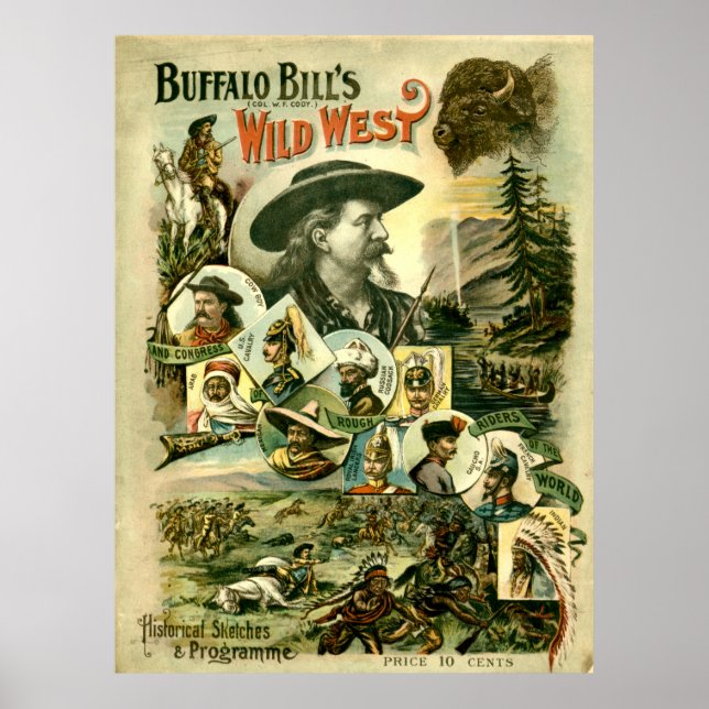 Vintage Buffalo Bills Wild West Poster (Framsidan)