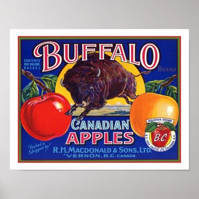 Vintage Buffalo Canadian Apples Poster (Framsidan)