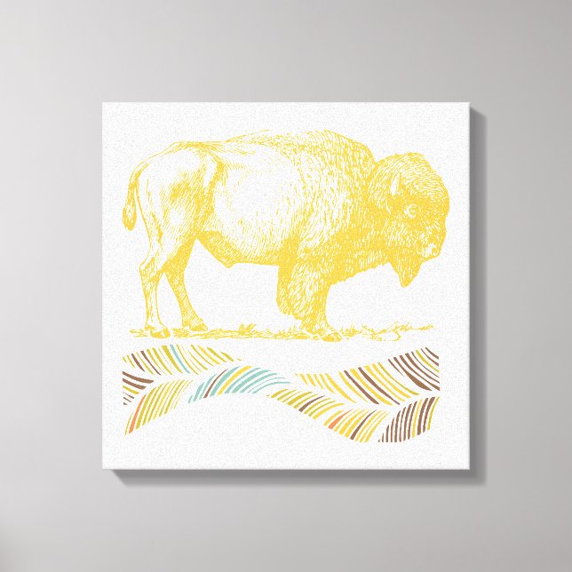 Vintage Buffalo Canvastryck (Framsida)