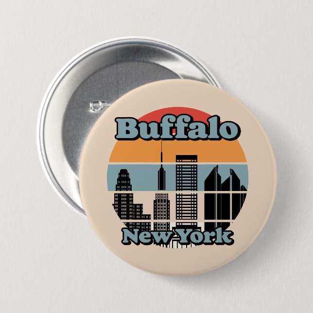 Vintage Buffalo New York Knapp (Framsida & baksida)