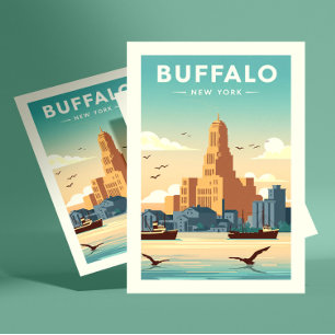 Vintage Buffalo Vykort