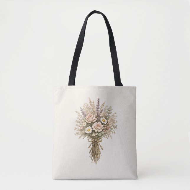 Vintage Bukett med Vilda Blommor Tygkasse (Framsida)