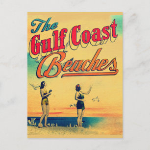 Vintage Bukt Kusten Florida-bankkort Vykort