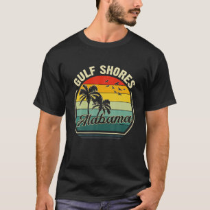 Vintage Bukt Shores Beach Alabama Summer Sunset Pa T Shirt