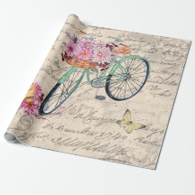 Vintage Bulldog Blommigt Cycle Ephemera Decoupage