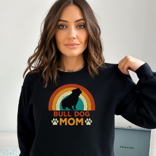 Vintage Bulldog Hund Mamma Sunset T Shirt