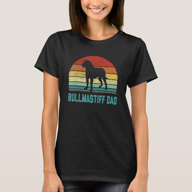 Vintage Bullmastiff Dad  Dog T Shirt (Framsida)