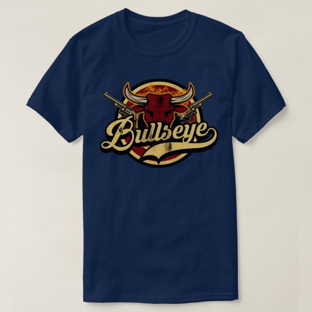 Vintage Bullseye-skjutvapen T Shirt (Design framsida)