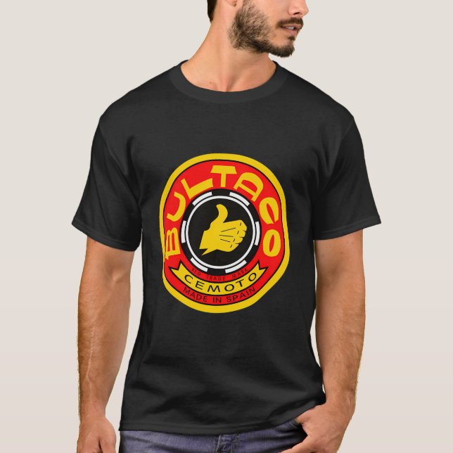 Vintage Bultaco Motorcykelkonstruktion T Shirt (Framsida)