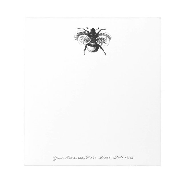 Vintage Bumblebee Anteckningsblock (Framsida)