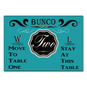Vintage Bunco Bord Card - #2 Bordsnummer