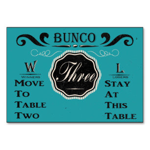 Vintage Bunco Bord Card - #3 Bordsnummer