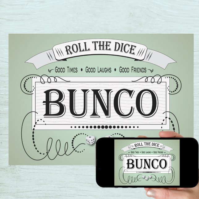 Vintage Bunco Dice-inbjudan Inbjudningar (Skapare uppladdad)