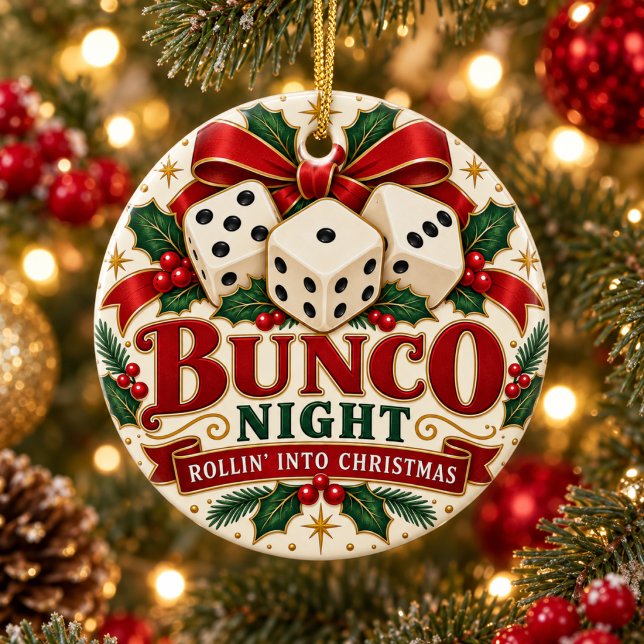 Vintage Bunco-julprydnad Julgransprydnad Keramik (Vintage Bunco Christmas Ornament
)