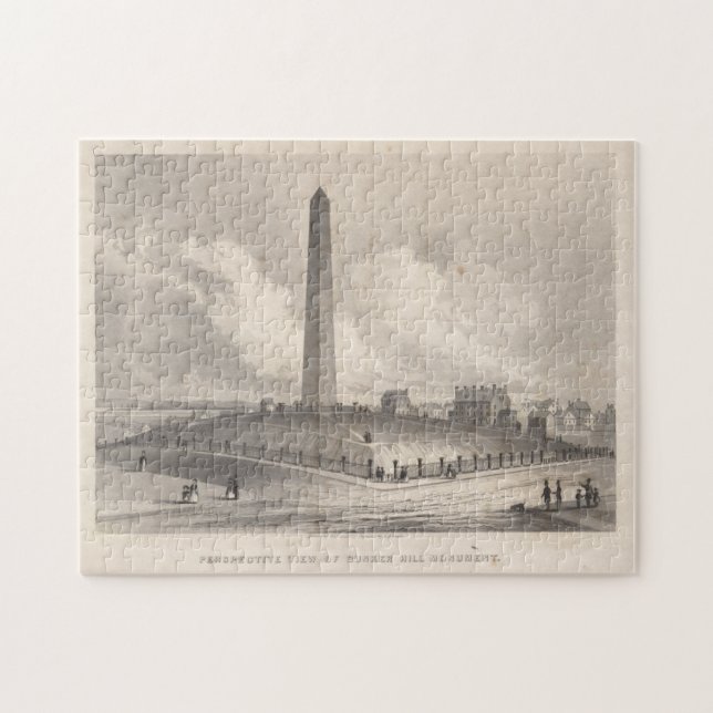 Vintage Bunker Backe Monument Illustration (1848) Pussel (Horisontell)