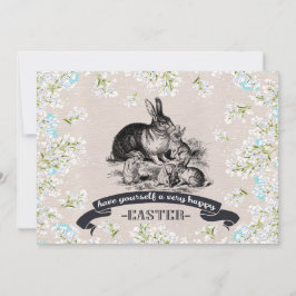 Vintage Bunnies Anpassningsbar Påsk Brunch Inbjudningar