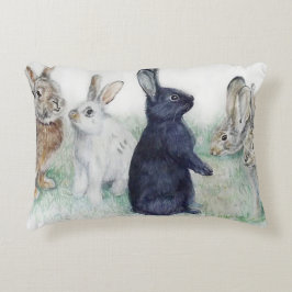 Vintage bunnies, glad påsk prydnadskudde