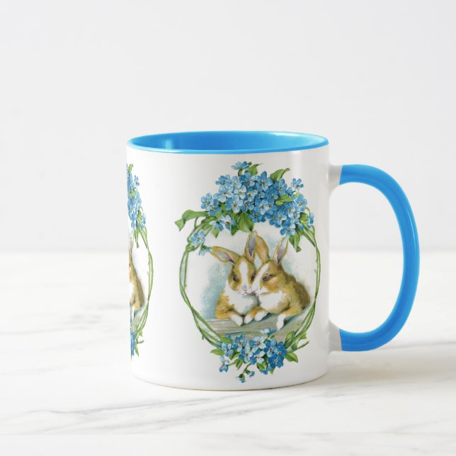 Vintage Bunnies Illustration Mugg (Höger)