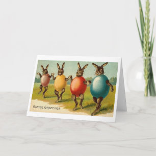 Vintage Bunnies in Eggshells Påsk Card Helgkort