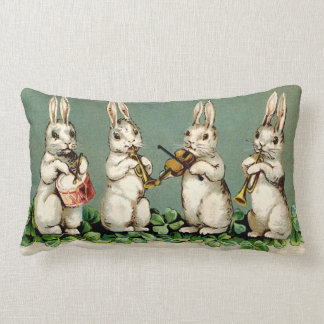 Vintage Bunnies uppspelningsinstrument Lumbarkudde