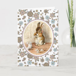 Vintage Bunny Anpassningsbar Påsk Greeting Cards Helgkort