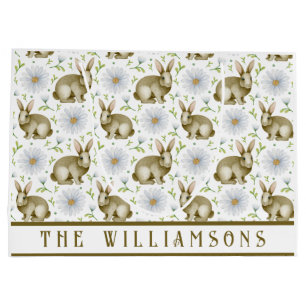 Vintage Bunny Blommigt Glad påsk