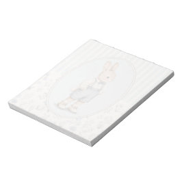 Vintage Bunny Boy Anteckningsblock, Blommig Kanin Anteckningsblock