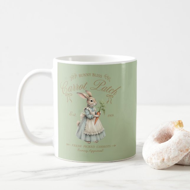 Vintage Bunny Carrot Patch  Kaffemugg (Med munk)