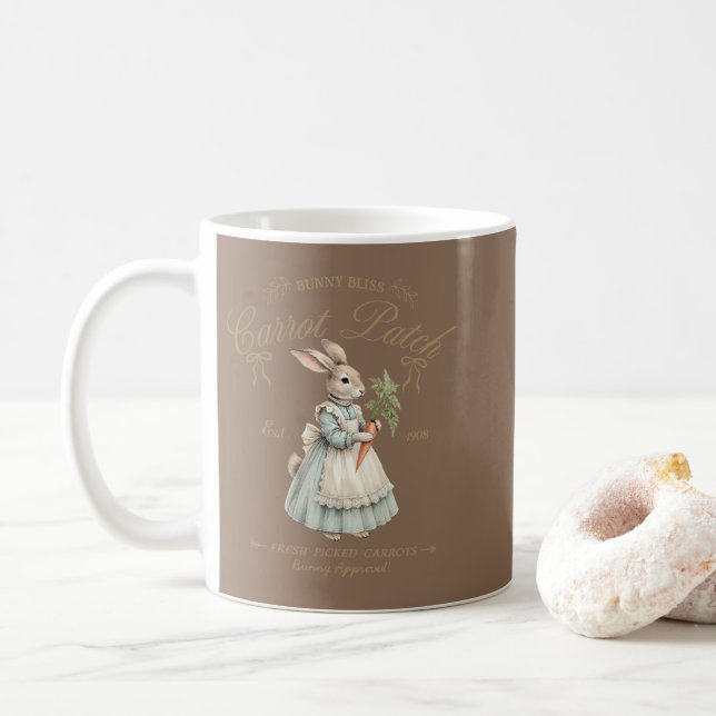 Vintage Bunny Carrot Patch  Kaffemugg (Med munk)