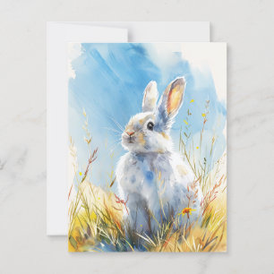 Vintage Bunny Painting Postcard Vykort