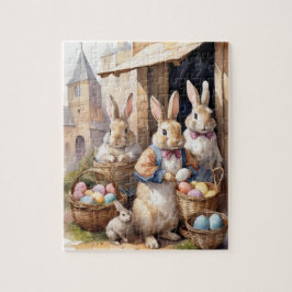 Vintage Bunny Påskägg Market Pussel