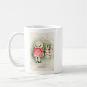Vintage Bunny Rabbits Påsk Hälsning Kaffemugg