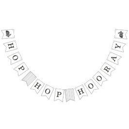 Vintage Bunny Ram Påsk Bunting Banner - Black Vimplar