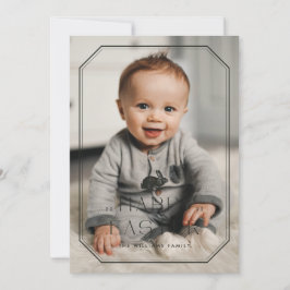 Vintage Bunny Ram Påsk-fotokort - svart Spara Datumet