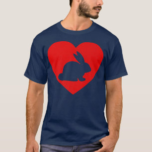 Vintage Bunny Red Heart Animal Lover Valentines Da T Shirt