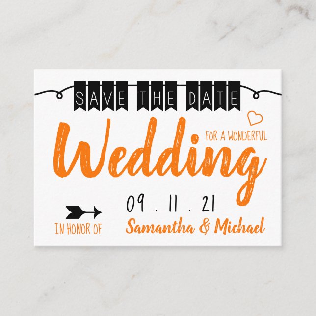 Vintage Bunting, spara datumadaptern Tilläggskort (Framsida)