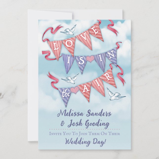 Vintage Bunting Wedding Invitations  Inbjudningar (Framsida)