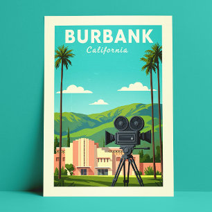 Vintage Burbank California Vykort
