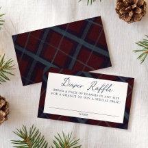 Vintage Burgunderblå Tartan Blöja Lotteri