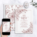Vintage Burgundy Blommigt Line Art 60:e födelsedag Inbjudningar<br><div class="desc">Fira en milstolpe i stil med vår Vintage Burgundy Blommigt Line Art 60:e födelsedagsinbjudan. Den här inbjudan anger tonen för din speciella dag, från handskriven kalligrafi till vintagens hörnarrangemang i elegantens burgundi. Med det matchande blommönstret på baksidan av varje kort är alla säkra på att detta är en händelse som...</div>