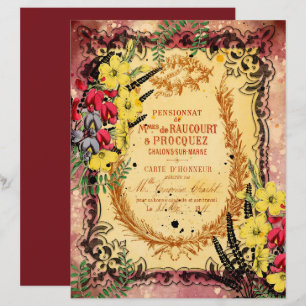Vintage Burgundy Ephemera Ramar Scrapbook Papper