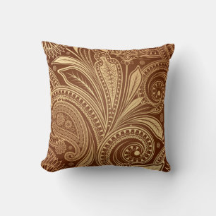 Vintage Burgundy Guld Paisley Elegant Lyx Kudde